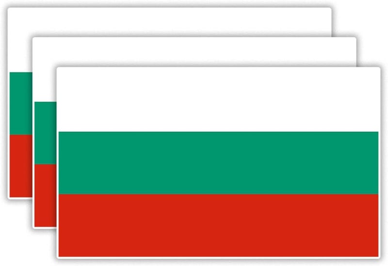 EMMACELA (3PCS) Bulgaria Flag stickers, Countries Flag Stickers - Waterproof Vinyl Decals For Laptops, Tumblers, Water Bottles, Books, Scrapbooks, Size 3 x 1.8 - Image 1